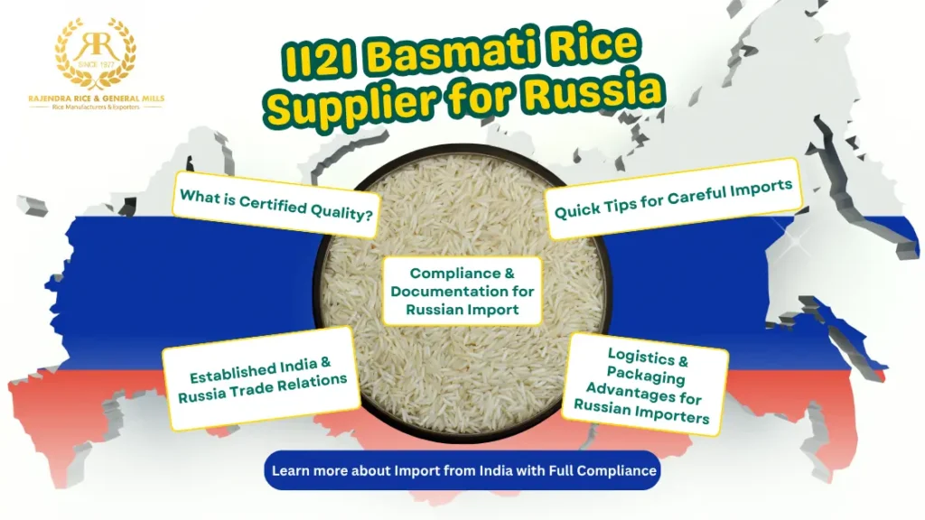 1121 Basmati Rice Supplier for Russia – Import from India with Full Compliance